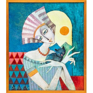 Jan Bonaventura Ostrowski, Lady with a black cat, 2025