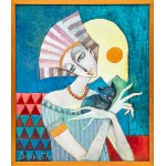 Jan Bonaventura Ostrowski, Lady with a black cat, 2025