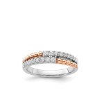 18K WHITE AND ROSE GOLD DOUBLE BAND RING WITH DIAMONDS - 1029 NAT 18K
