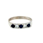 2.23 GR WHITE GOLD RING WITH DIAMONDS AND SAPPHIRES - A3703