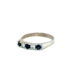 2.23 GR WHITE GOLD RING WITH DIAMONDS AND SAPPHIRES - A3703