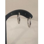 18K GOLD AND DIAMOND HOOP EARRINGS