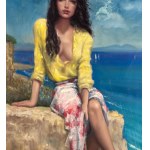 ANONIMO, Young woman by the sea