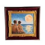 ANONIMO, Two Male Figures Bare-Chested on a Seaside at Dawn