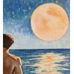 ANONIMO, Two Male Figures Bare-Chested on a Seaside at Dawn