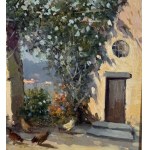 FORTUNATO FONTANA, Terrace with landscape - FORTUNATO FONTANA