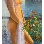 Fortunato Pugliese, Female nude against a seascape - Fortunato Pugliese