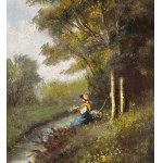 Fergola, Landscape with young peasant girl - Fergola