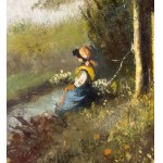 Fergola, Landscape with young peasant girl - Fergola