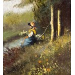 Fergola, Landscape with young peasant girl - Fergola
