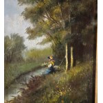 Fergola, Landscape with young peasant girl - Fergola