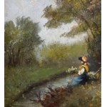 Fergola, Landscape with young peasant girl - Fergola
