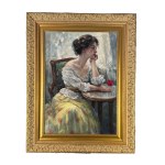 ANONIMO, Portrait of a woman in an interior