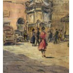 UNIDENTIFIED SIGNATURE, Neapolitan street scene with figures (Piazza del Gesù)