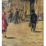 UNIDENTIFIED SIGNATURE, Neapolitan street scene with figures (Piazza del Gesù)