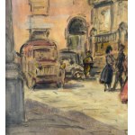 UNIDENTIFIED SIGNATURE, Neapolitan street scene with figures (Piazza del Gesù)