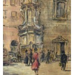 UNIDENTIFIED SIGNATURE, Neapolitan street scene with figures (Piazza del Gesù)