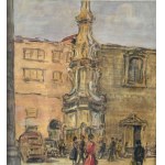 UNIDENTIFIED SIGNATURE, Neapolitan street scene with figures (Piazza del Gesù)