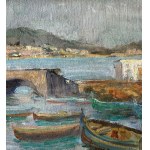 ANGELA CARUGATI, Paesaggio marino con barche - ANGELA CARUGATI