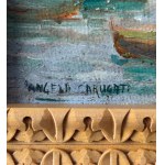 ANGELA CARUGATI, Paesaggio marino con barche - ANGELA CARUGATI