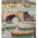 ANGELA CARUGATI, Paesaggio marino con barche - ANGELA CARUGATI