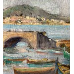 ANGELA CARUGATI, Paesaggio marino con barche - ANGELA CARUGATI