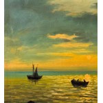 UNIDENTIFIED SIGNATURE, Seascape with boats at sunset
