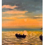 UNIDENTIFIED SIGNATURE, Seascape with boats at sunset