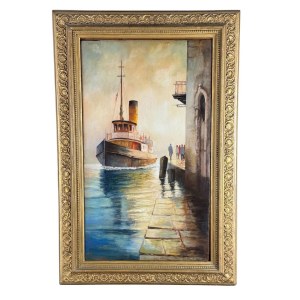 UNIDENTIFIED SIGNATURE, Boat with a small harbor