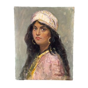 ANONIMO, Portrait of a woman with a headdress