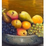 Fortunato Pugliese, Still life with seascape at sunset - Fortunato Pugliese
