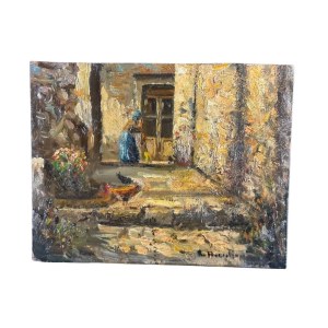 UNIDENTIFIED SIGNATURE, Country house with figure