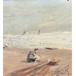 UNIDENTIFIED SIGNATURE, Seaside view with figures