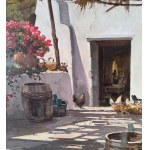 FELICE GIORDANO, Terrace with flowers - Felice Giordano