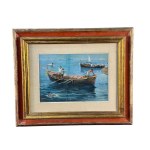 ANONIMO, Seascape with boats and fishermen
