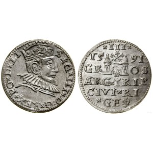 Polska, trojak, 1591, Ryga