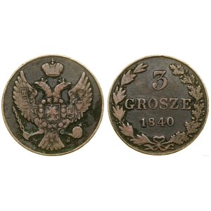 Poland, 3 groszy (trojak), 1840 MW, Warsaw