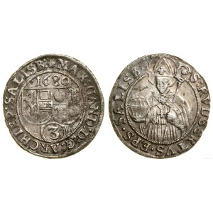 Austria, 3 krajcary, 1680, Salzburg