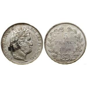 France, 5 francs, 1844 W, Lille