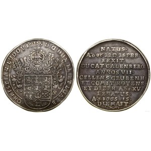 Germany, posthumous thaler, 1665, Clausthal