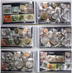 various, a set of different coins in commemorative packaging
