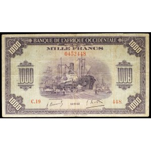 1000 francs type violet 14-12-1942.