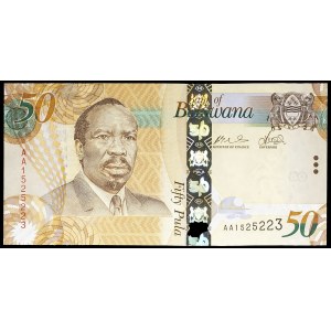 50 pula mit dem Porträt von Präsident Seretse Khama 2009.