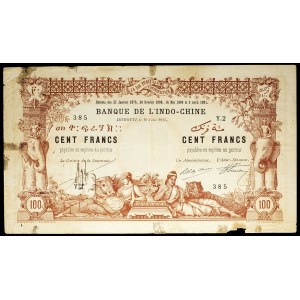 100 francs type marron, with decrees - Banque de l'Indo-Chine June 10, 1915.