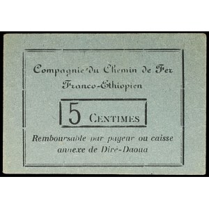 5 centimes type Compagnie du Chemin de Fer Franco-Éthiopien ND (1919).