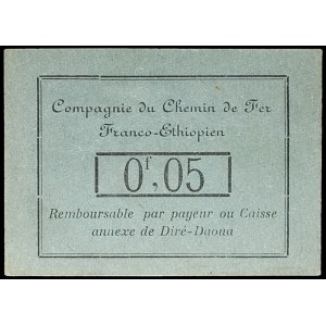 0.05 franc type Compagnie du Chemin de Fer Franco-Éthiopien ND (1919).