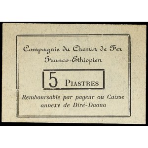 5 piastres type Compagnie du Chemin de Fer Franco-Éthiopien ND (1919).
