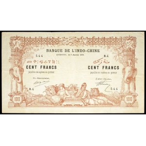 100 francs type marron - Banque de l'Indo-Chine January 2, 1920.