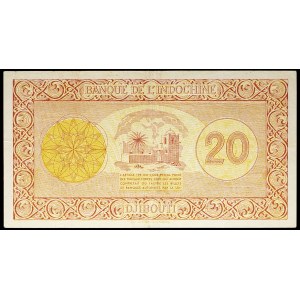 20 francs, Palestine printing - Banque de l'Indochine ND (1945).