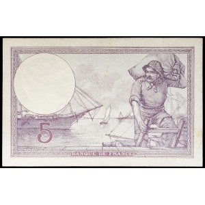 5 francs type femme casquée dit violet 18-12-1920.